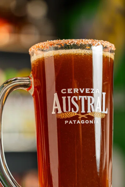 Vaso de cerveza Austral Patagonia.